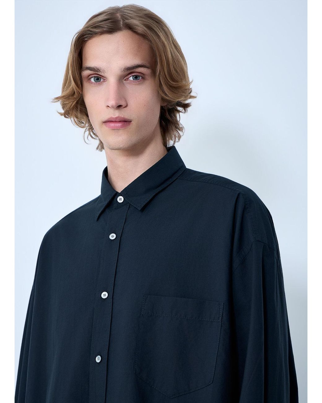 Acne Blue Check Button-Up Shirt for men