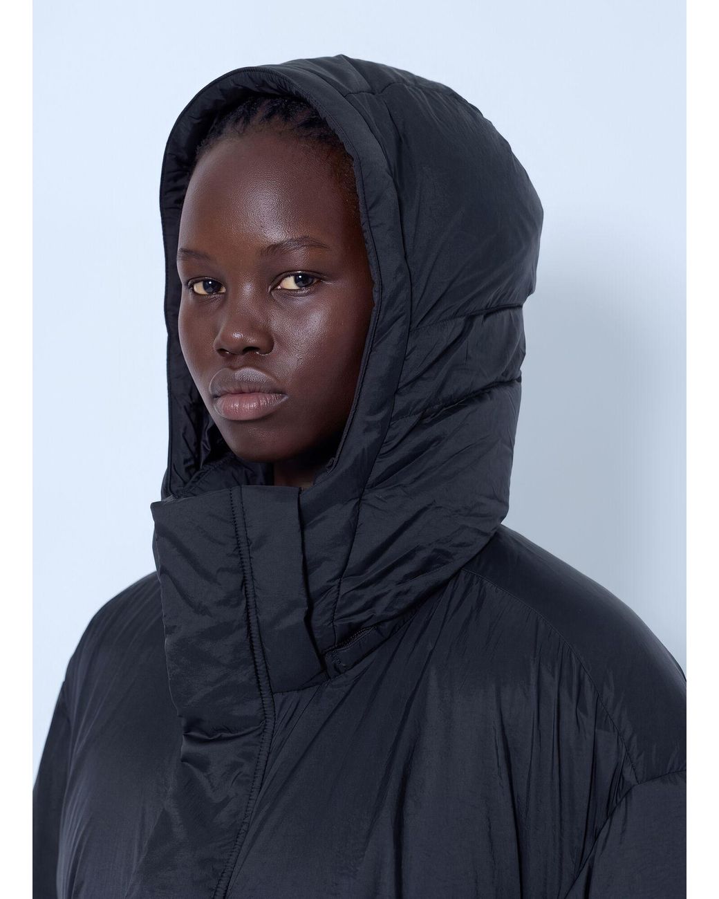 Y-3 Blue Hooded Puffer Jacket
