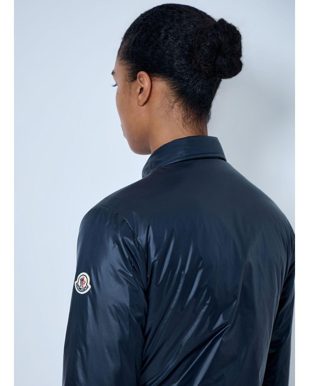 Moncler Blue Lanset Packable Short Down Shirt Jacket