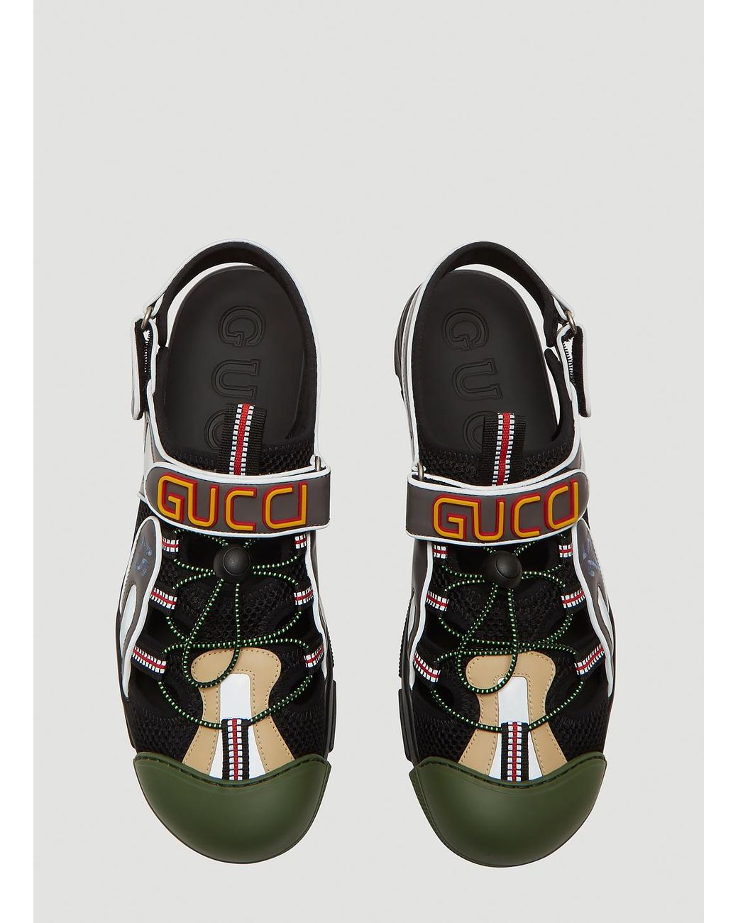 Gucci Tinsel Sandals In Black And Grey for Men Lyst