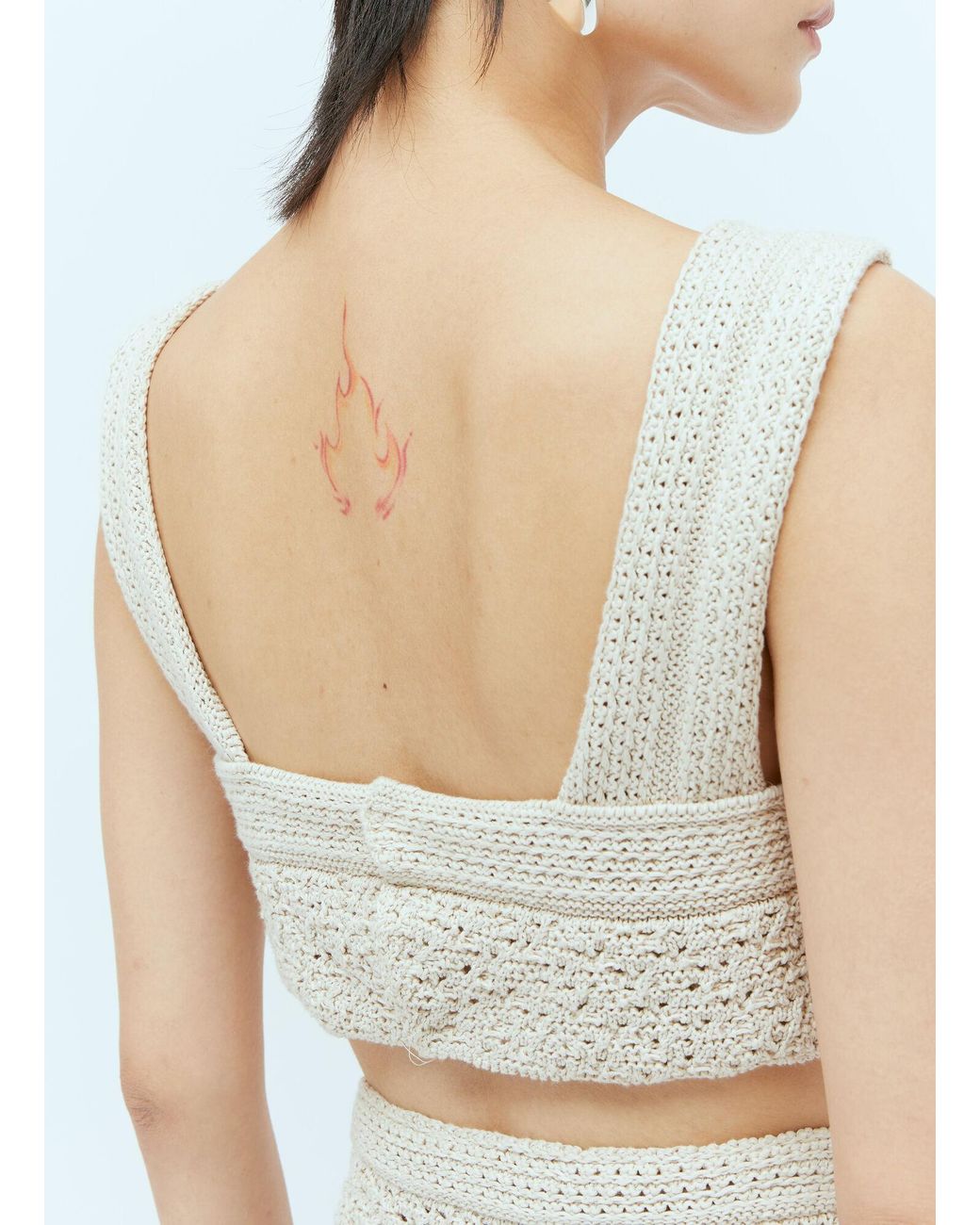 Bottega Veneta White Textured Knit Crop Top