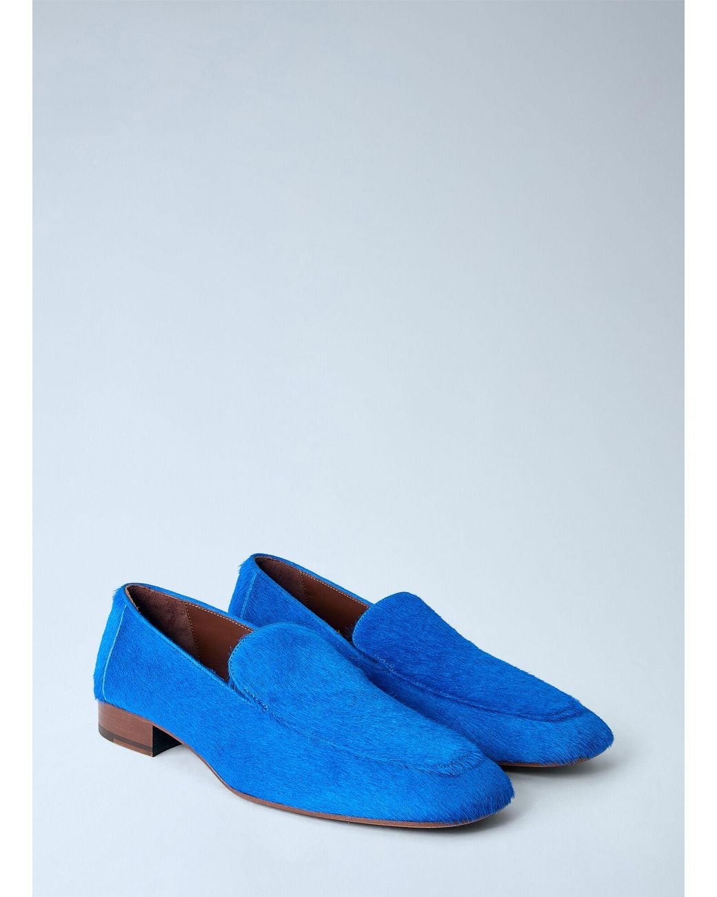 Dries Van Noten Blue Calf Hair Loafers