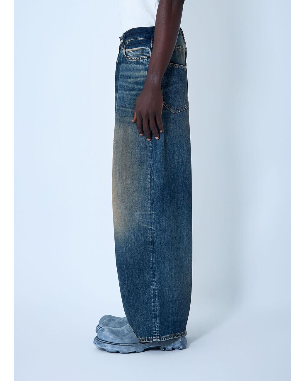 Acne Blue Distressed Five-Pocket Jeans for men