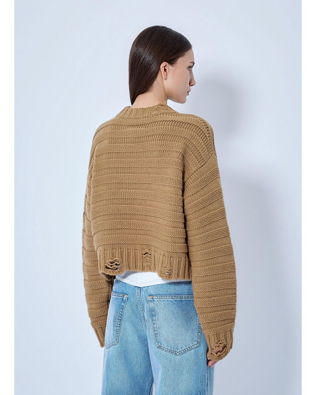 MM6 by Maison Margiela Blue Ribbed Knit Sweater