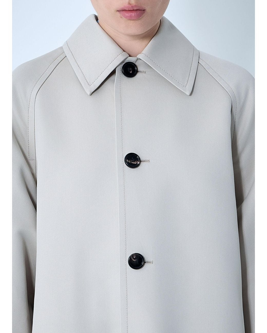 Bottega Veneta White Silk-And-Cotton-Blend Coat