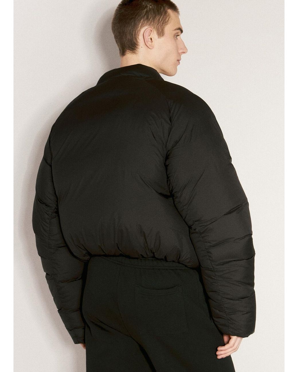 Entire studios Black Pillow Bomber Jacket for men