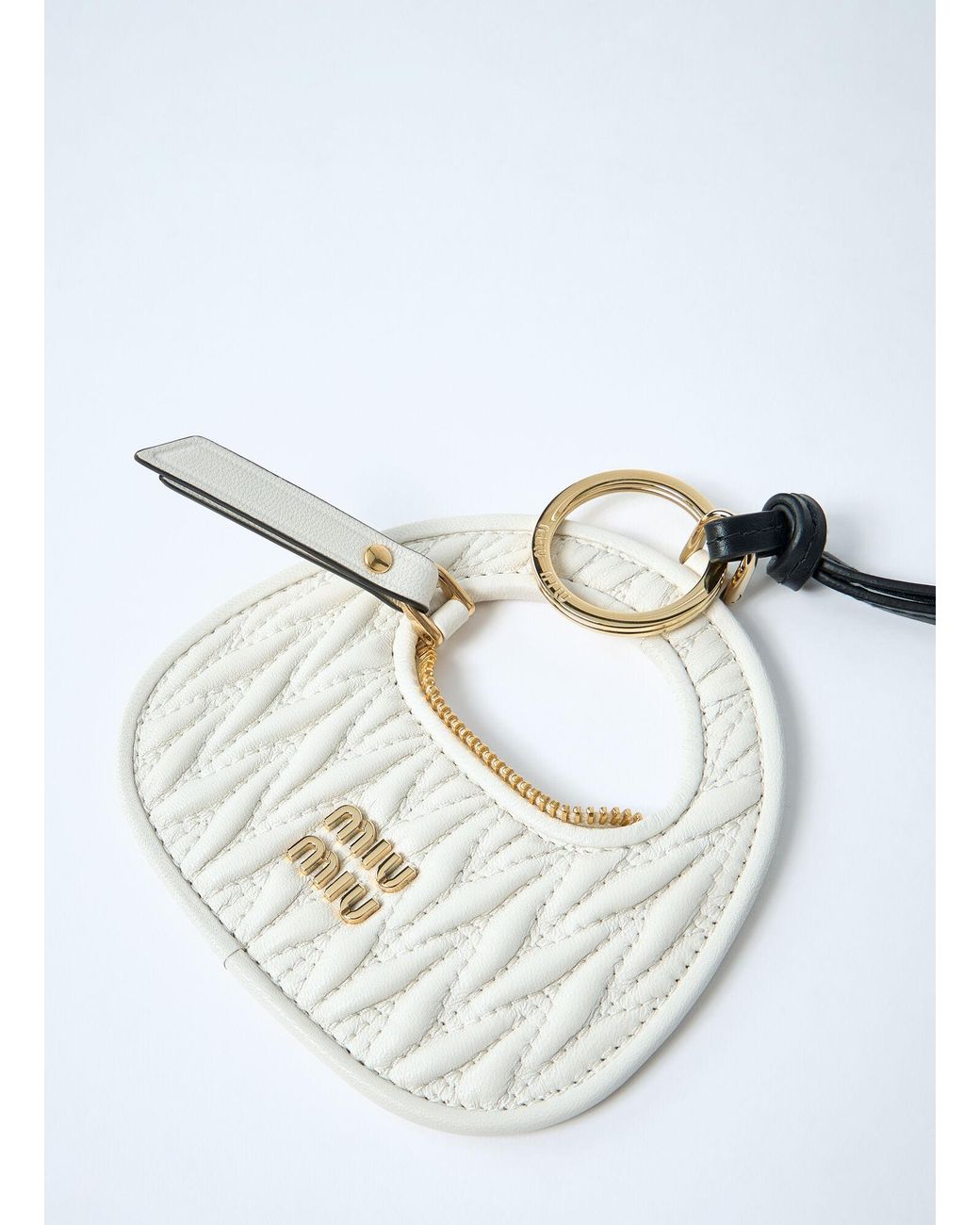 Miu Miu Blue Wander Leather Keyring
