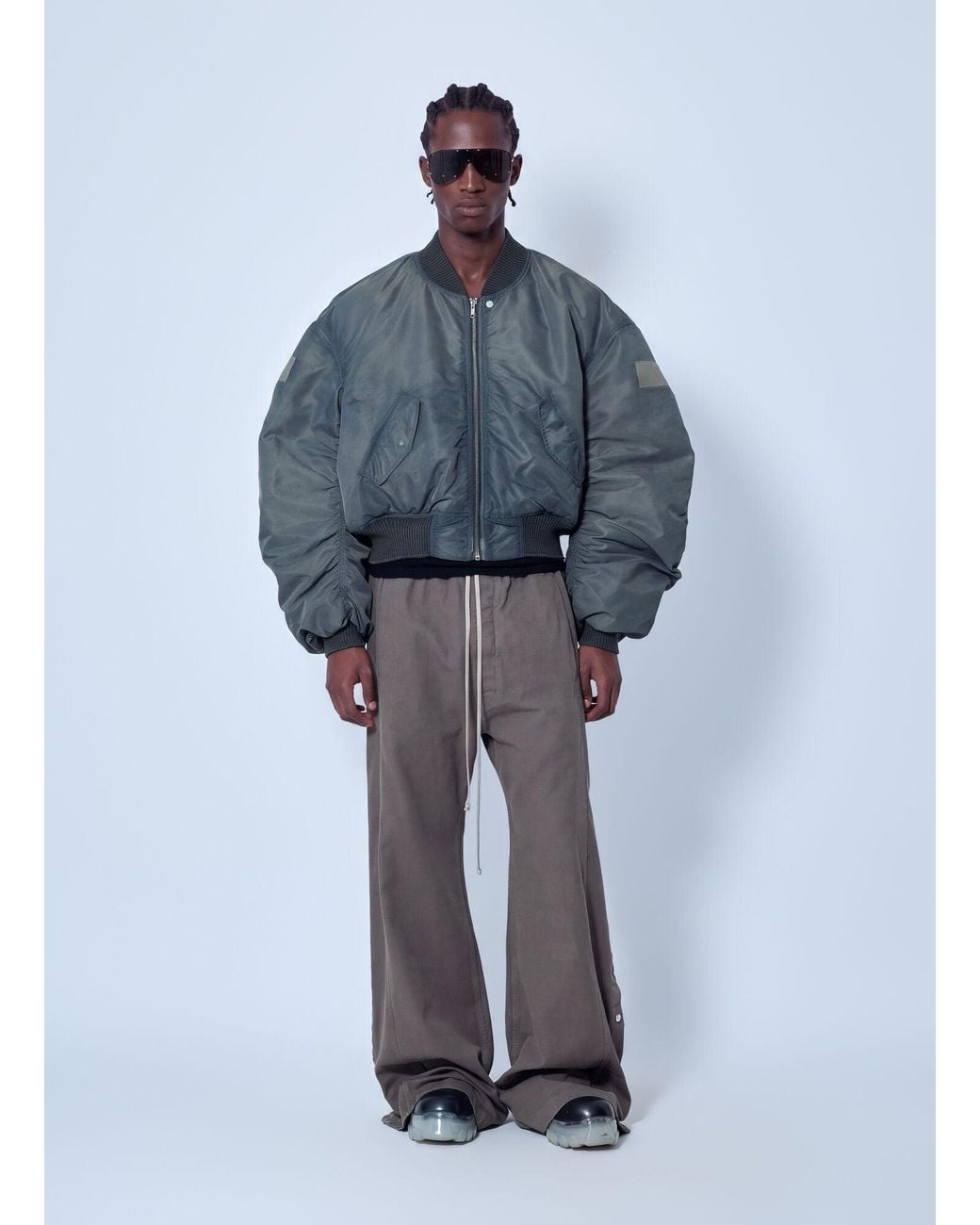 Rick Owens Blue Secchia Flight Bomber Jacket for men
