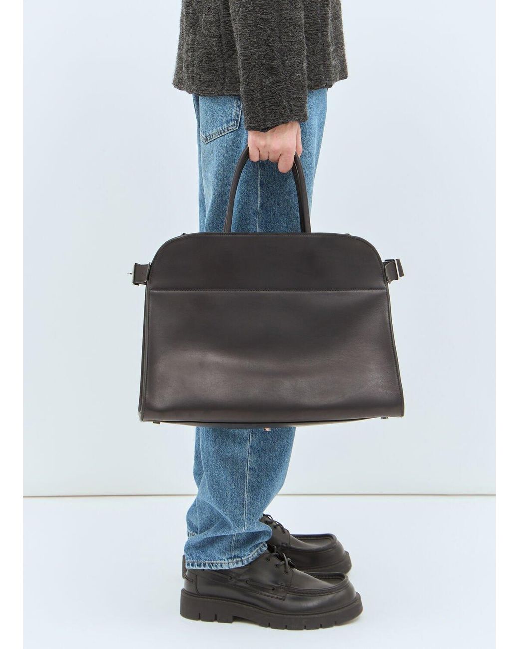 The Row Soft Margaux 17 Handbag in Gray | Lyst