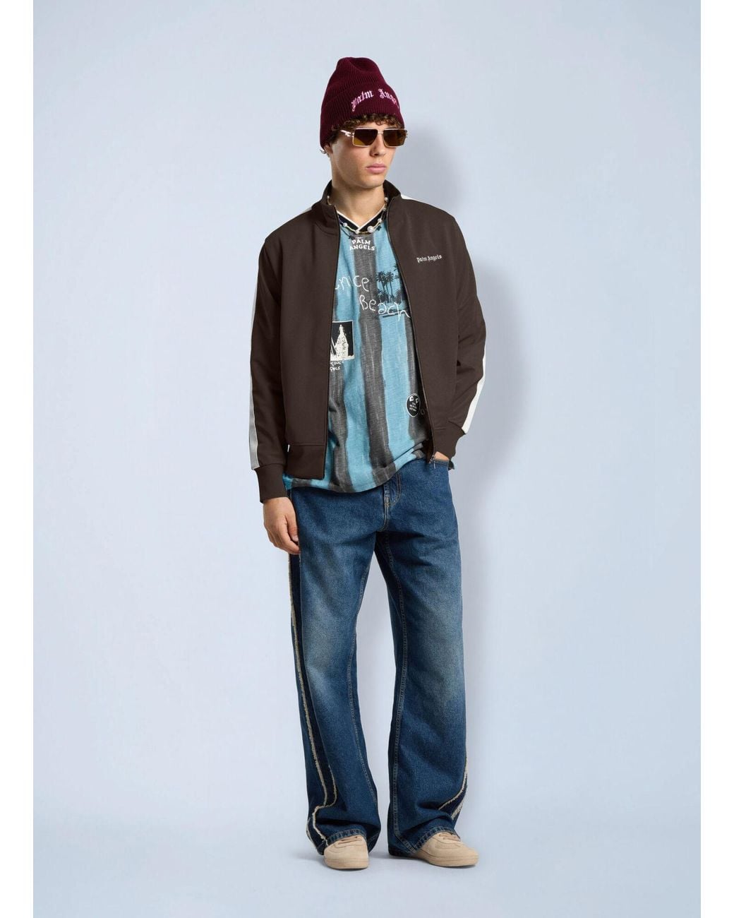 Palm Angels Brown Classic Logo Track Jacket for men