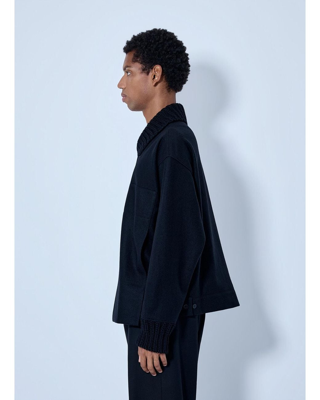 Yohji Yamamoto Blue Rib Detail Blouson for men
