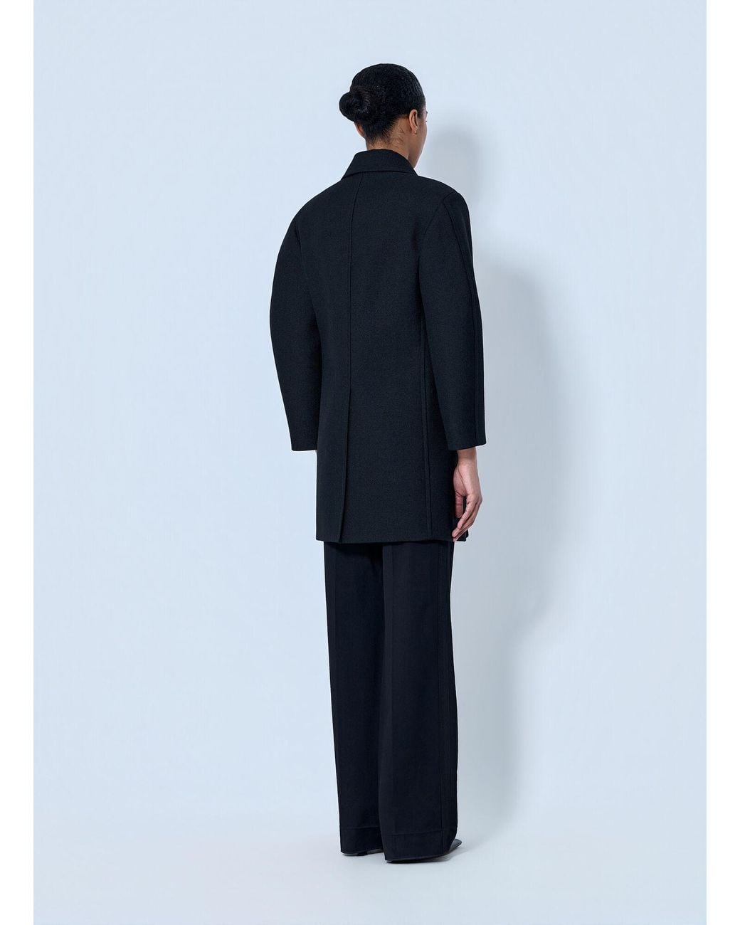 Bottega Veneta Blue Double-Breasted Coat With Knot Details