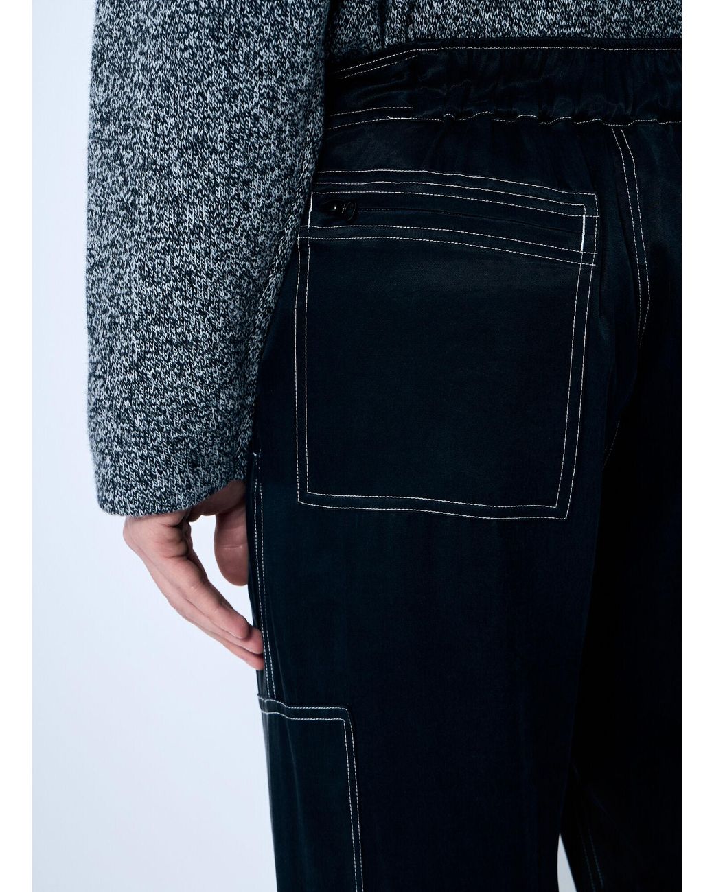 Nomarythm Textile Blue Satin Flight Pants for men