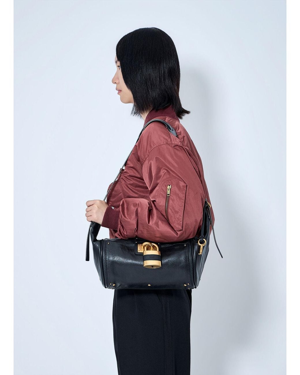 Chloé Blue Chloé Paddington Grained Shoulder Bag
