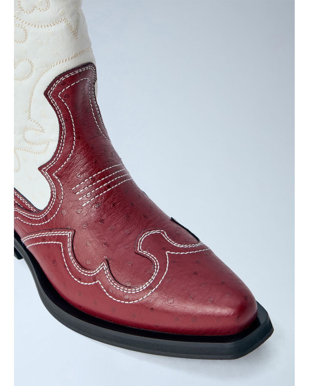 Ganni Mid Shaft Embroidered Western Boots