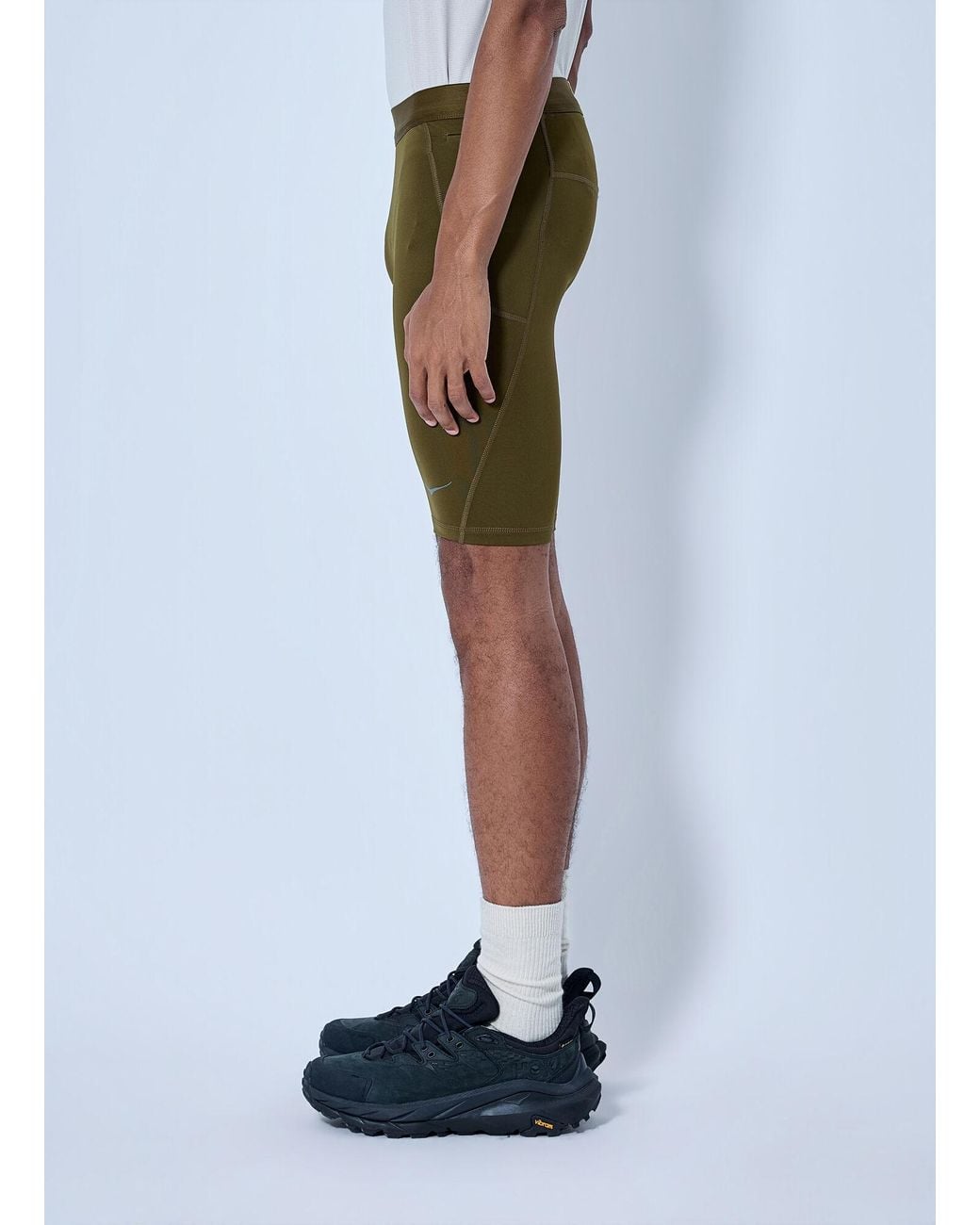 Hoka One One Green Novafly Half Tight Shorts for men