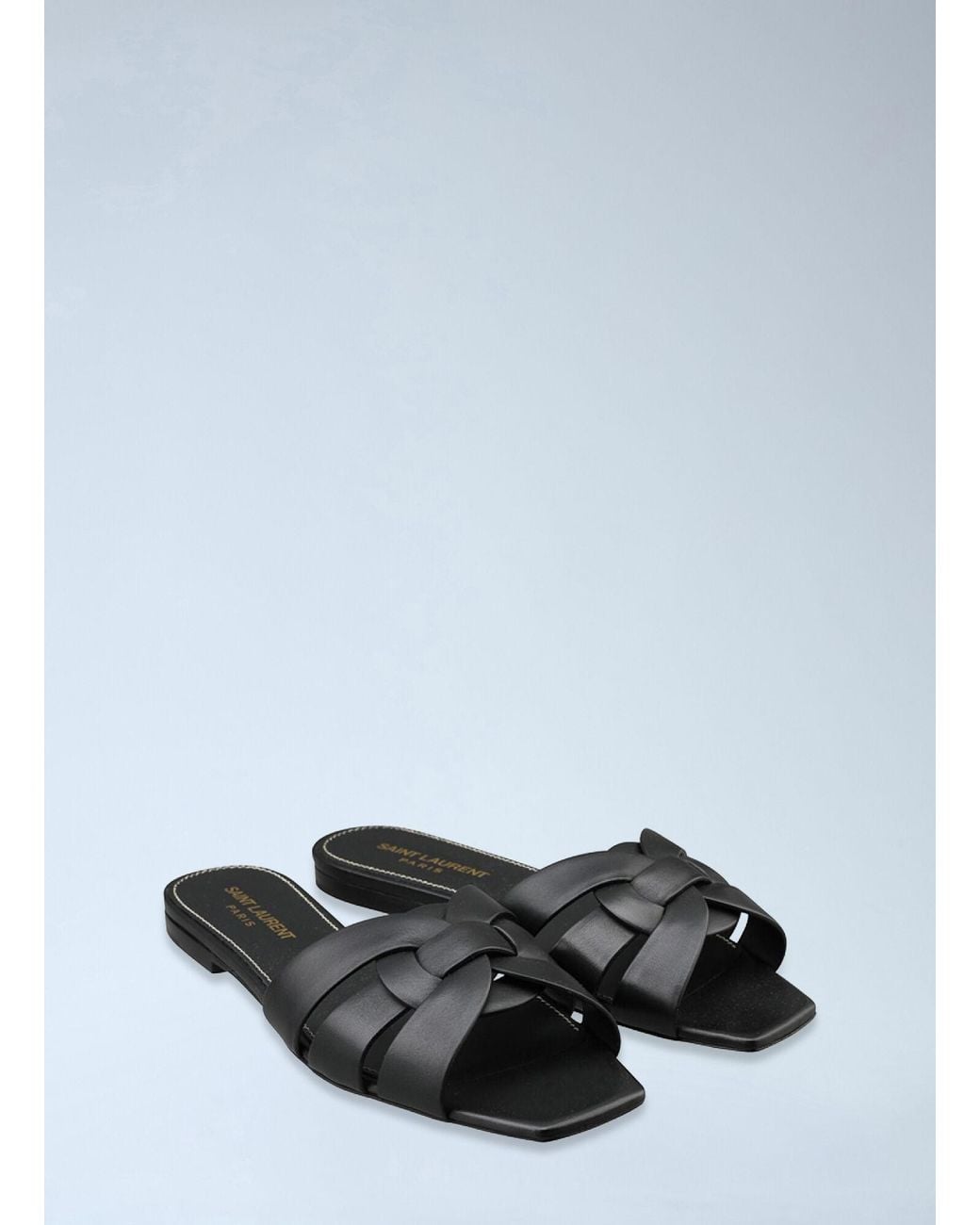 Saint Laurent Black Tribute Sandals