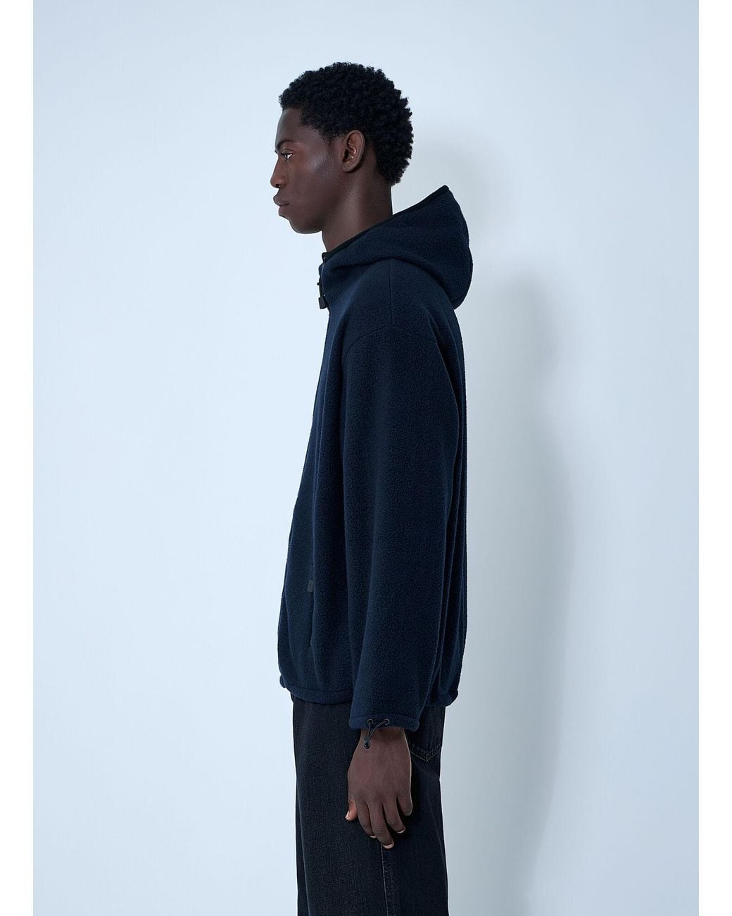 Miu Miu Blue Hooded Logo Motif Sweatshirt