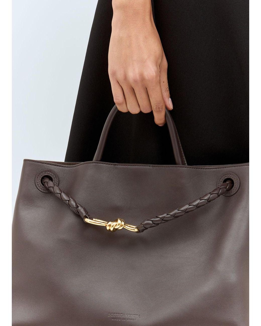 Bottega Veneta Gray Medium Andiamo Handbag