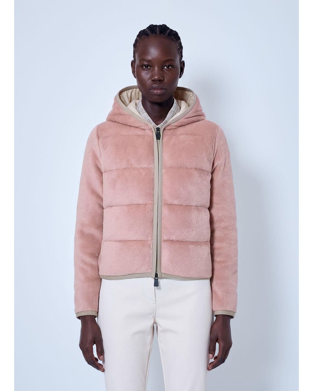 Moncler Pink Polartec® Padded Zip-up Hoodie