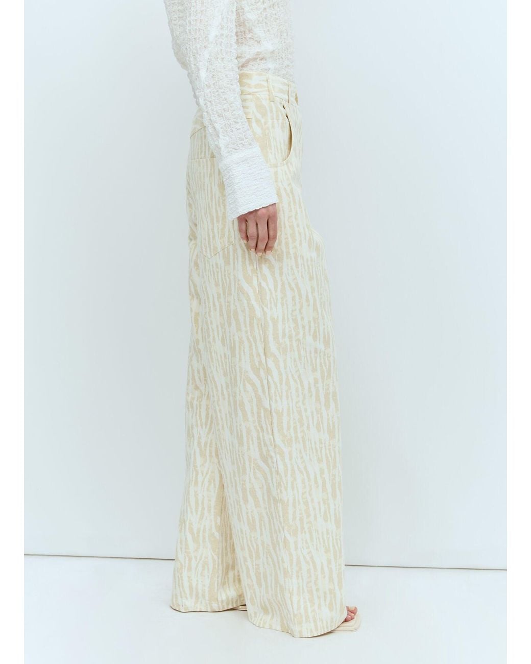 Song For The Mute White Printed Pants