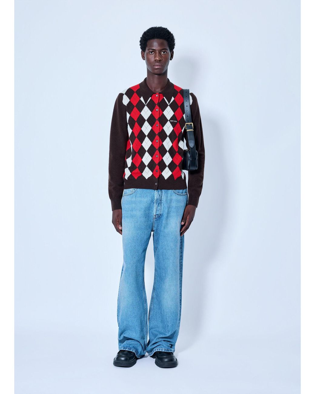 Miu Miu Blue Five-Pocket Washed Denim Jeans for men