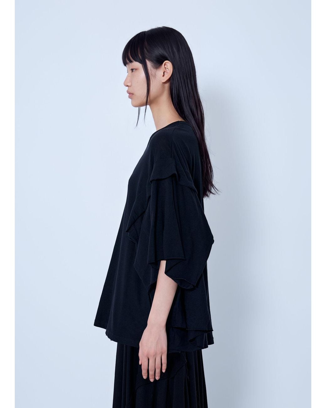 Yohji Yamamoto Blue Draped Long Sleeve T-Shirt
