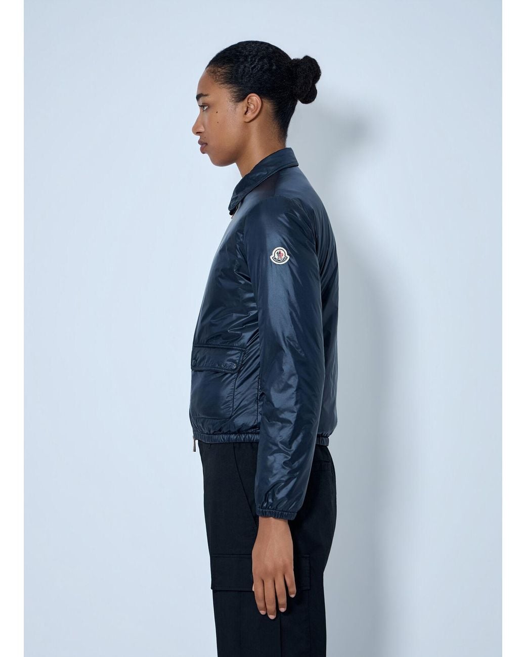 Moncler Blue Lanset Packable Short Down Shirt Jacket