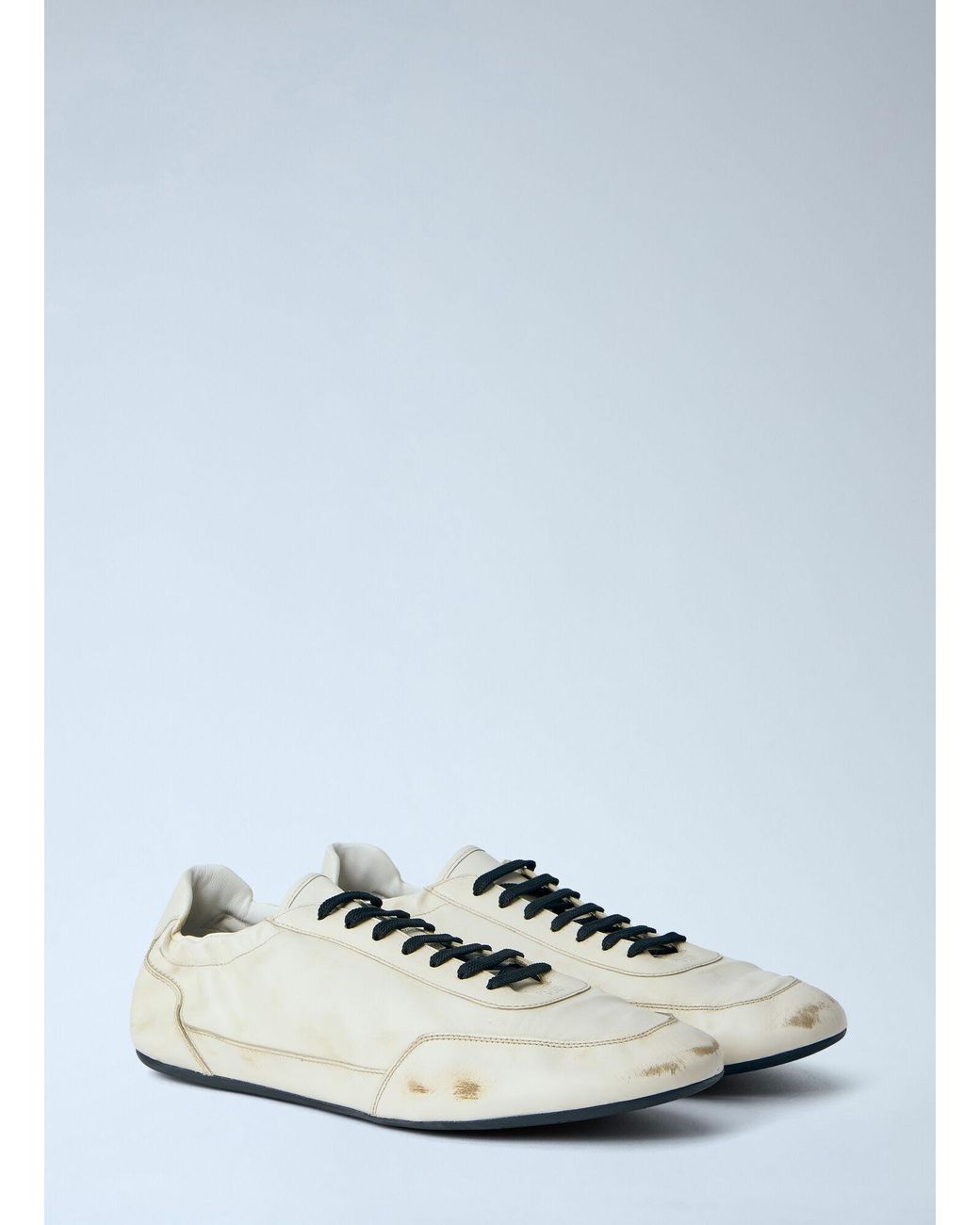 Prada White Collapse Sneakers for men