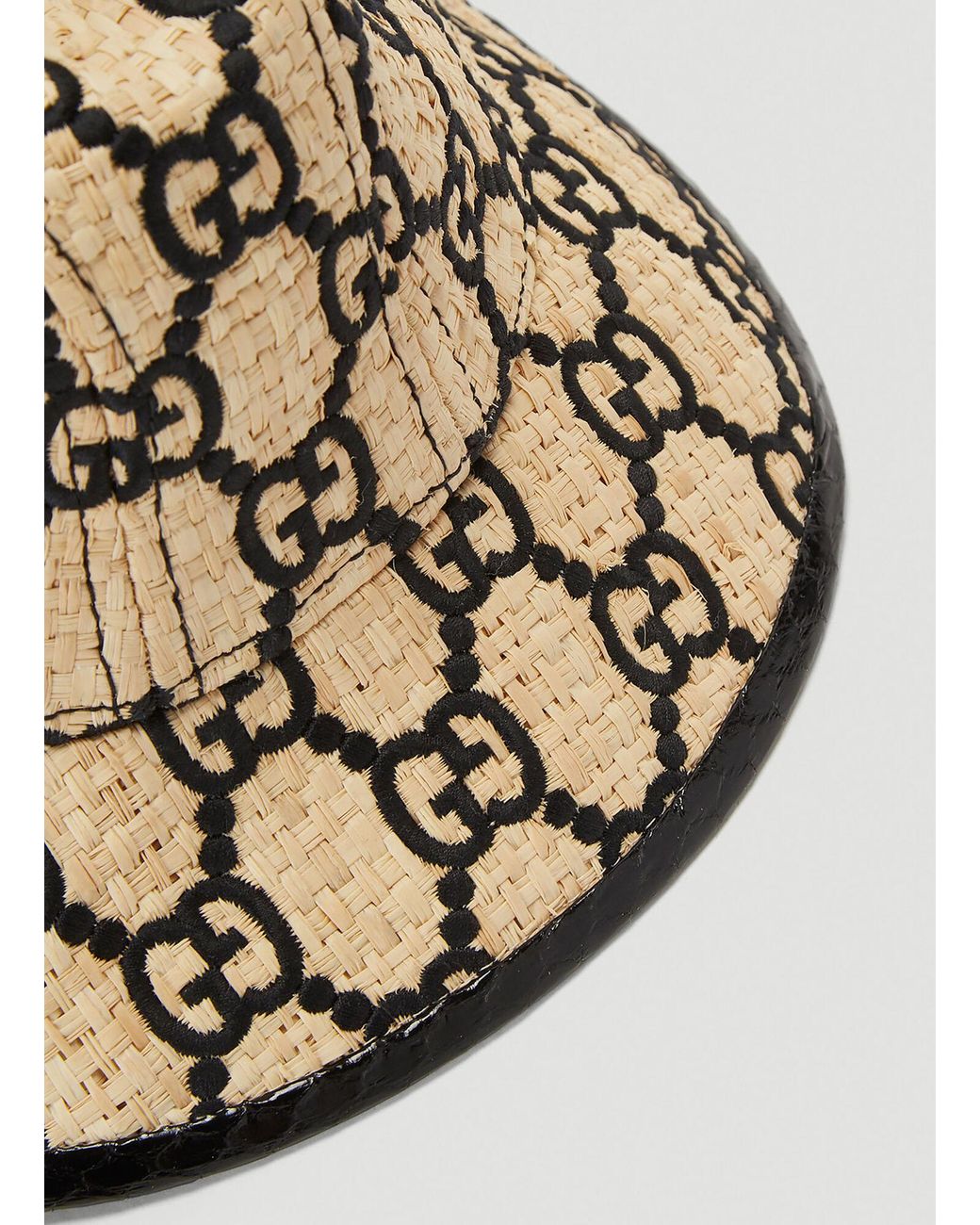 Gucci Cotton GG Fedora Hat With Snakeskin in Beige (Natural 
