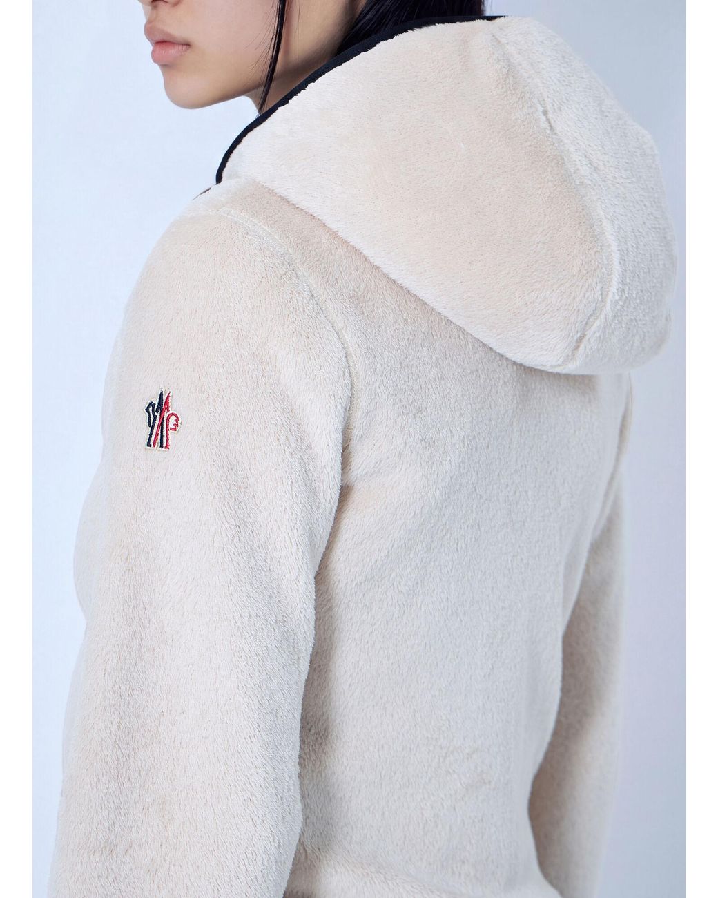 Moncler White Polartec Padded Zip-Up Hoodie