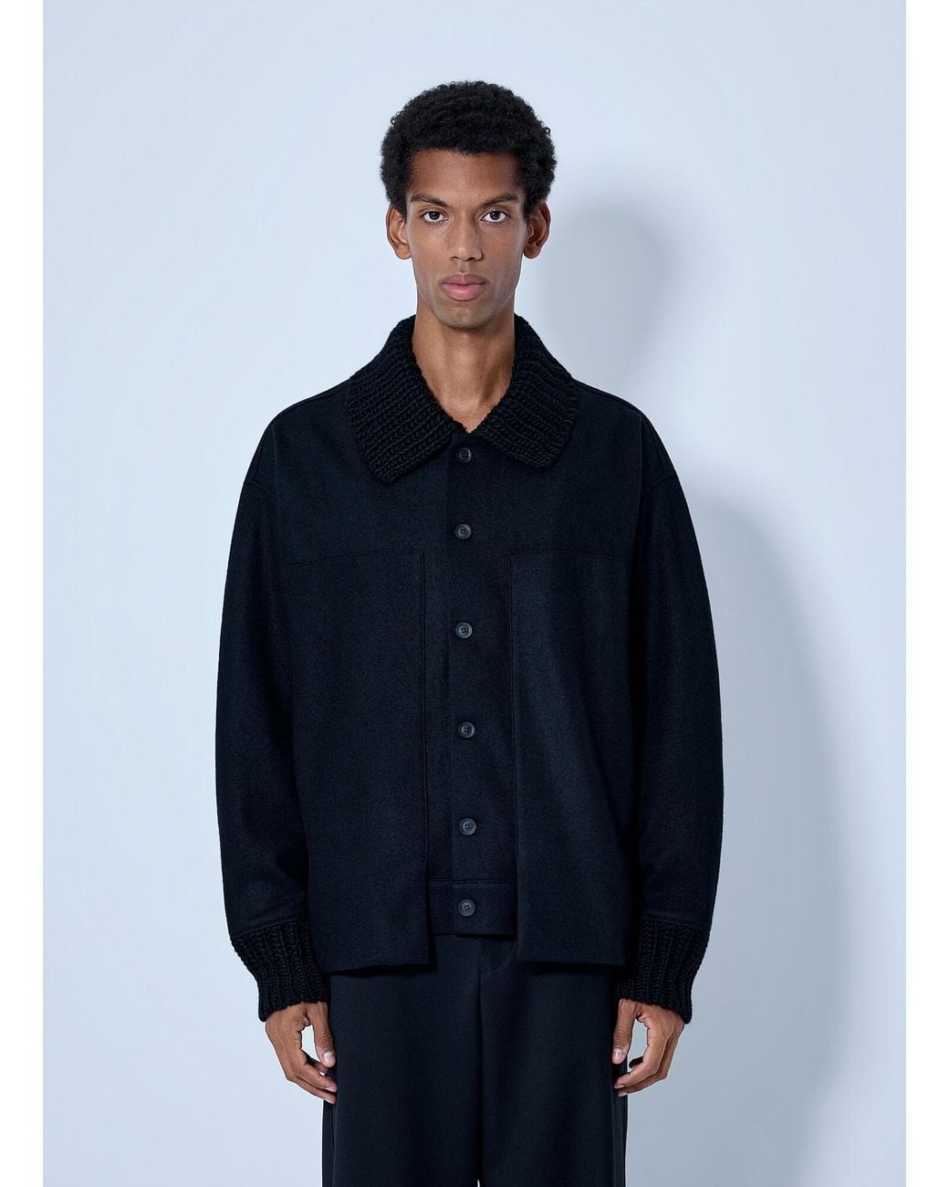 Yohji Yamamoto Blue Rib Detail Blouson for men