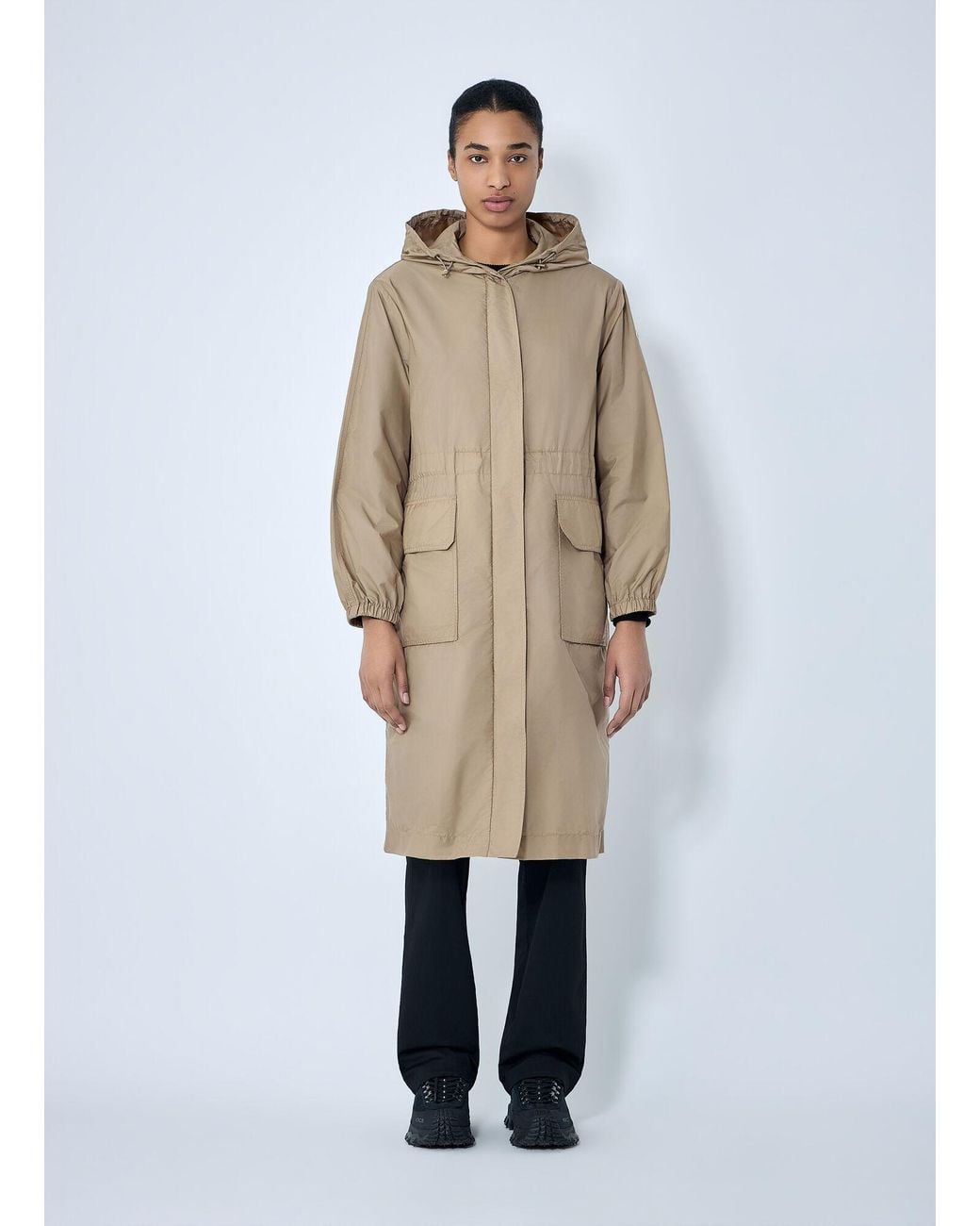 Moncler Natural Hooded Parka Coat
