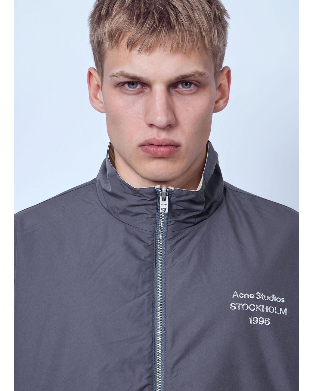 Acne Blue Reversible Zip-Up Jacket for men