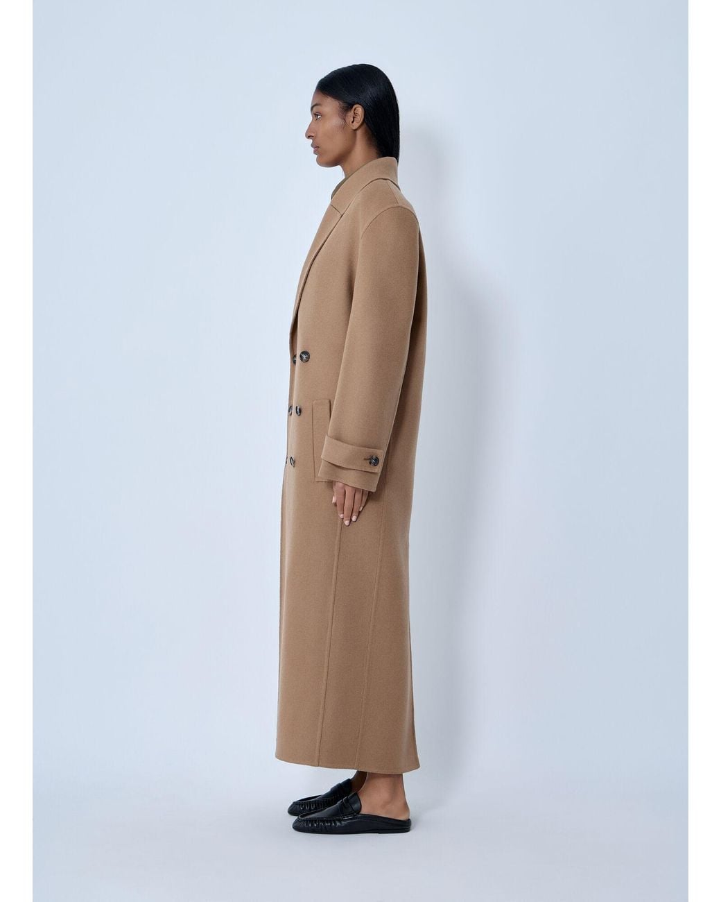 Saint Laurent White Brushed Cashmere-And-Wool-Blend Coat