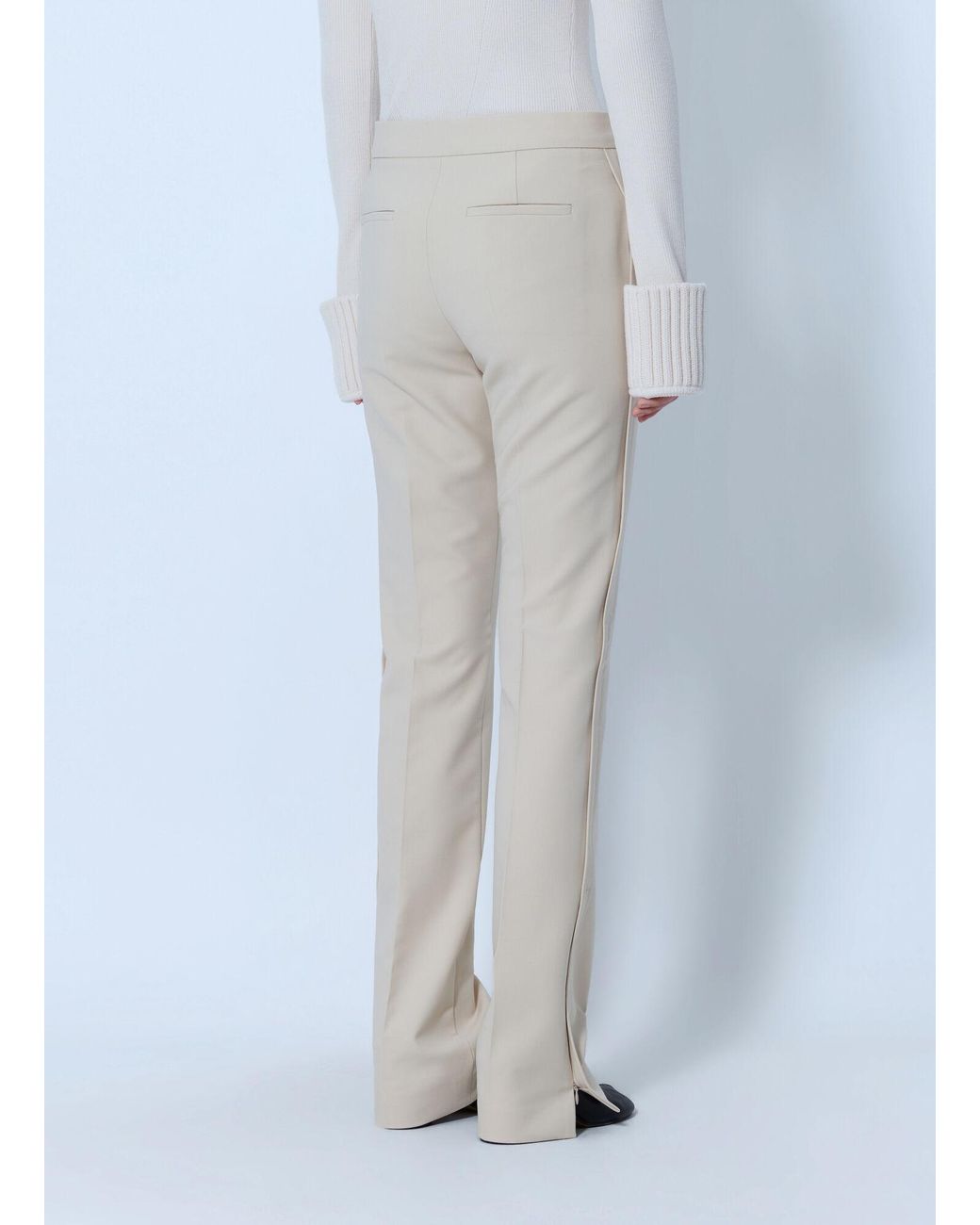 Sportmax Blue Tailored Wool Grain-De-Poudre Trousers