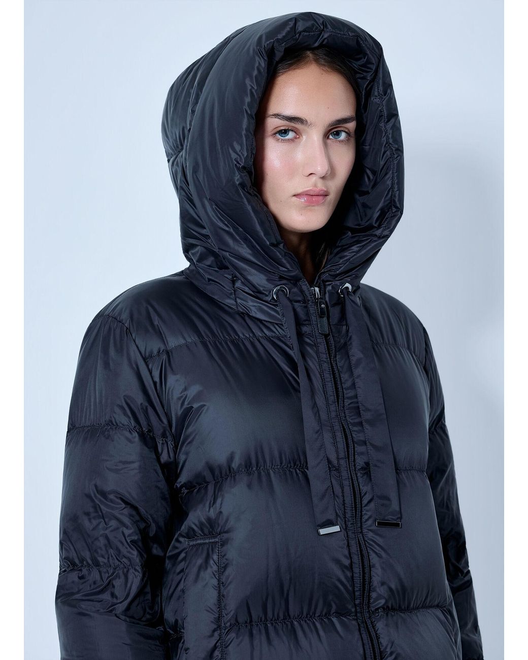 Max Mara Blue Hooded Puffer Jacket