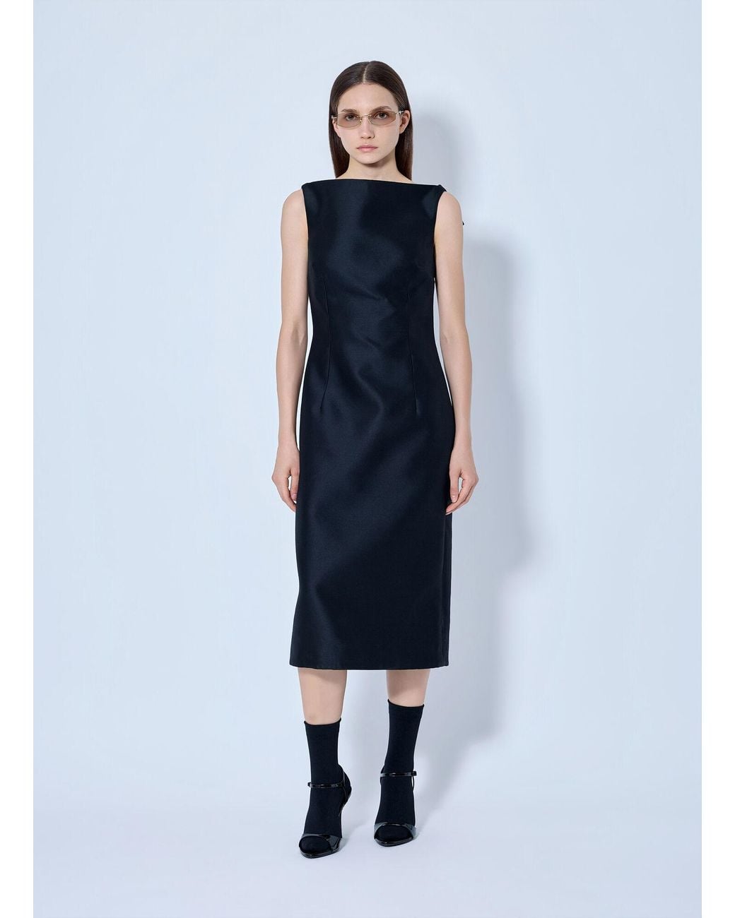 Balenciaga Blue Sleeveless Midi Dress
