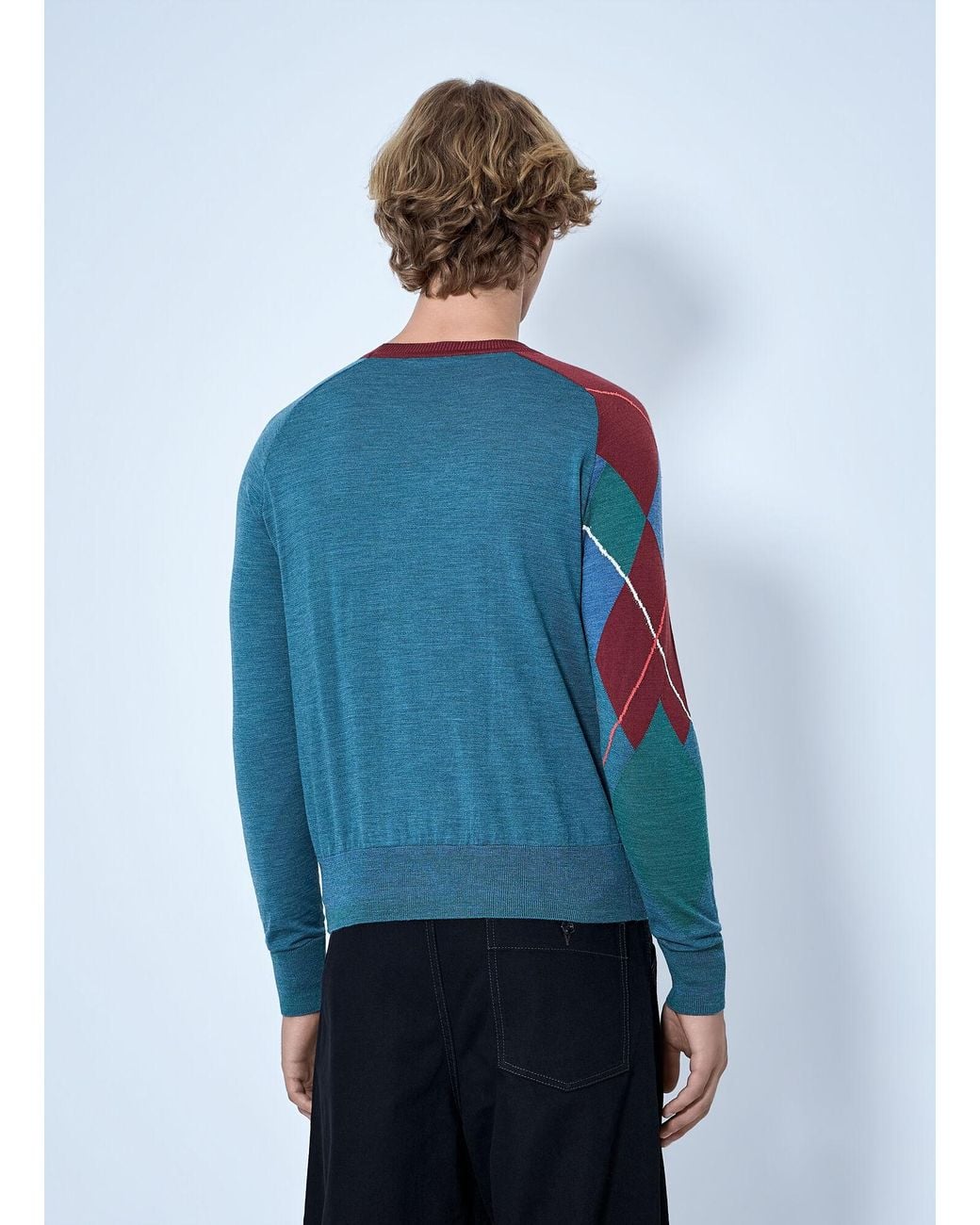 Vivienne Westwood Blue Argyle Sweater for men