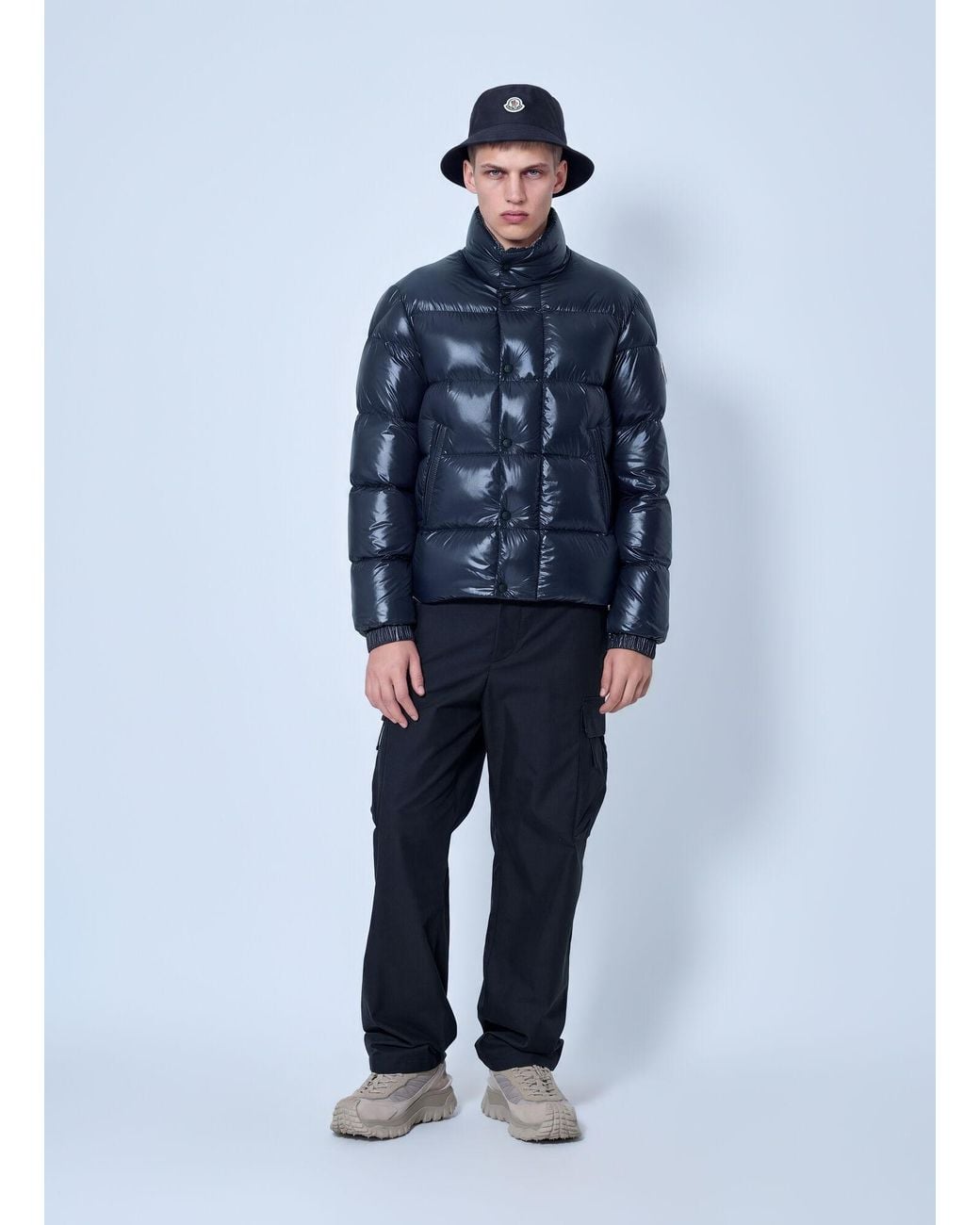 Moncler Blue Bendola Laqué Short Down Jacket for men