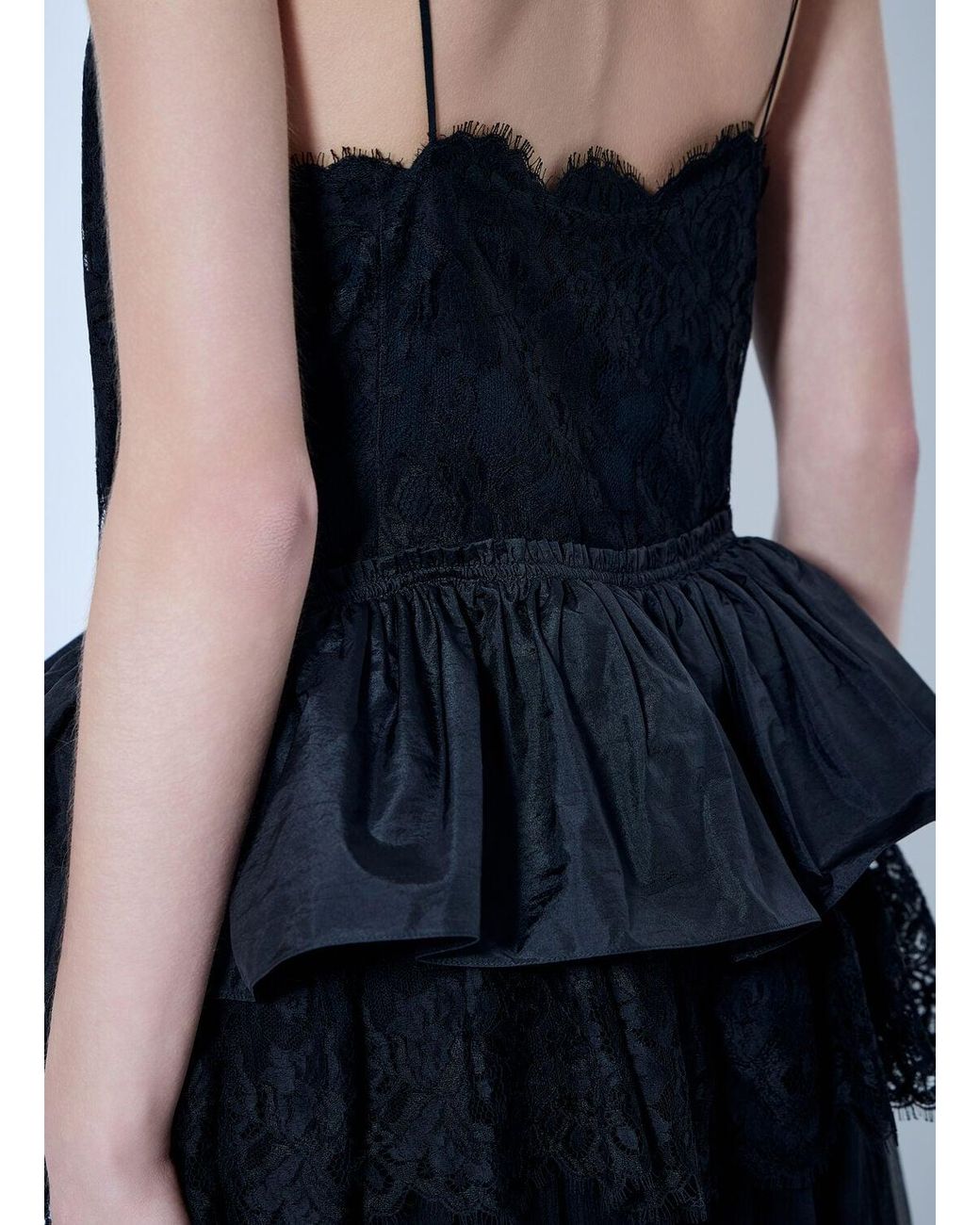 Chloé Blue Thin-Strap Ruffle Top