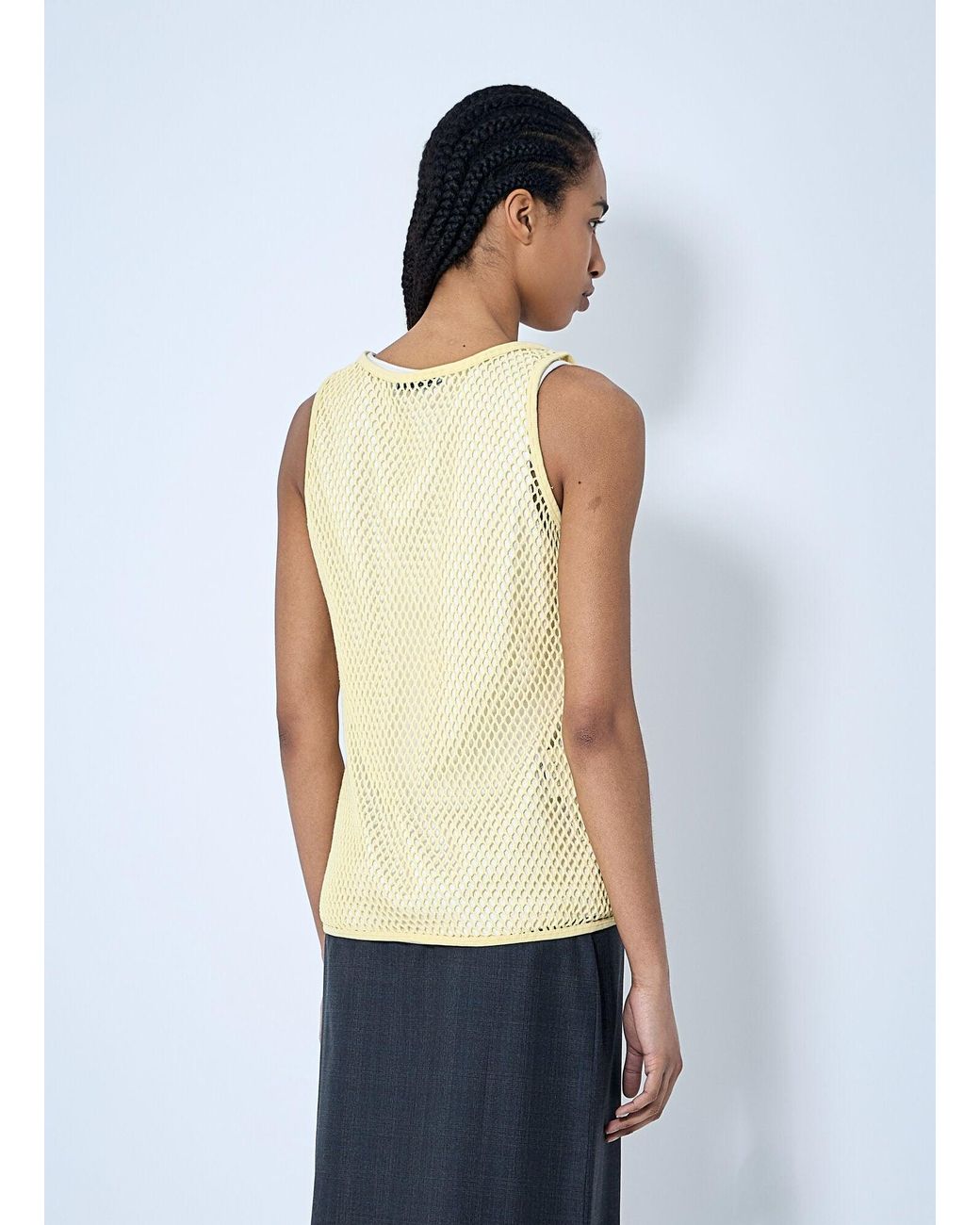Prada Multicolor Logo Plaque Open- Knit Tank Top
