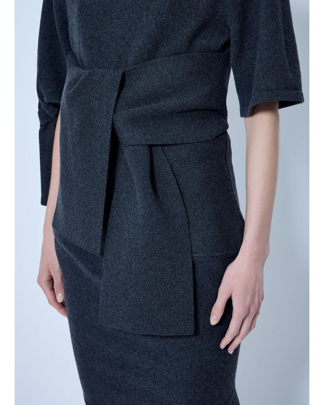 Jacquemus Blue La Jupe Fiocco Knot-Detail Midi Skirt