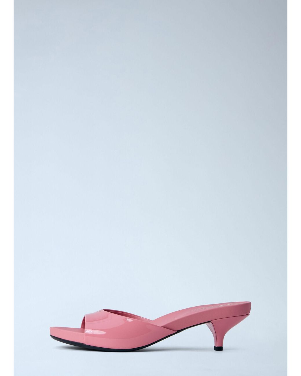 Prada Patent Leather Kitten Heel Mules in White | Lyst Canada