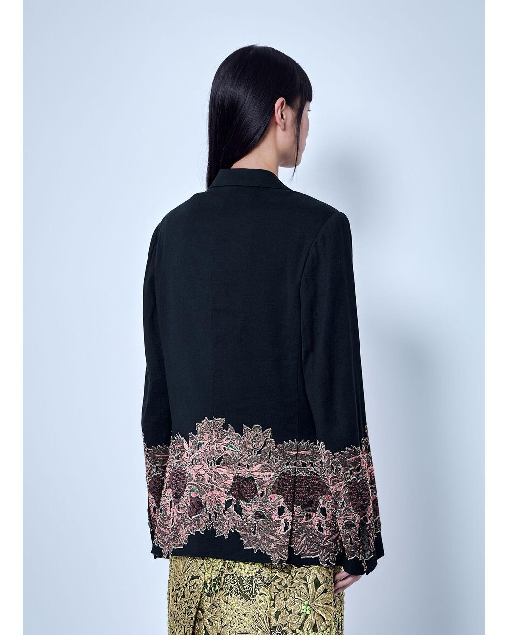 Dries Van Noten Blue Embroidered Double-Breasted Blazer