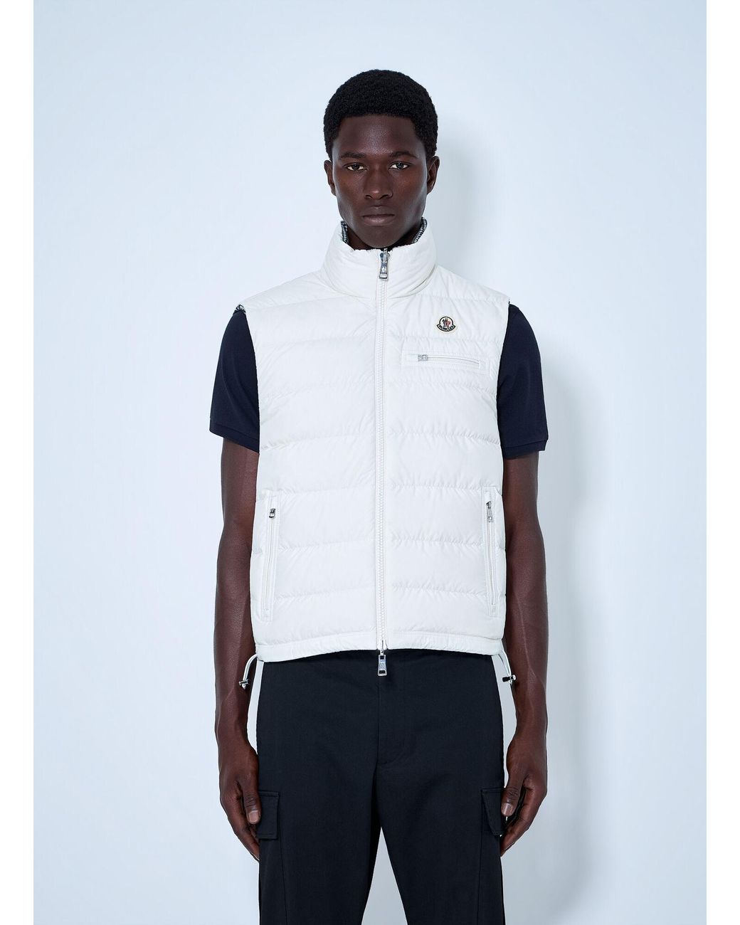Moncler White Gienah Reversible Wool Blend Down Gilet for men