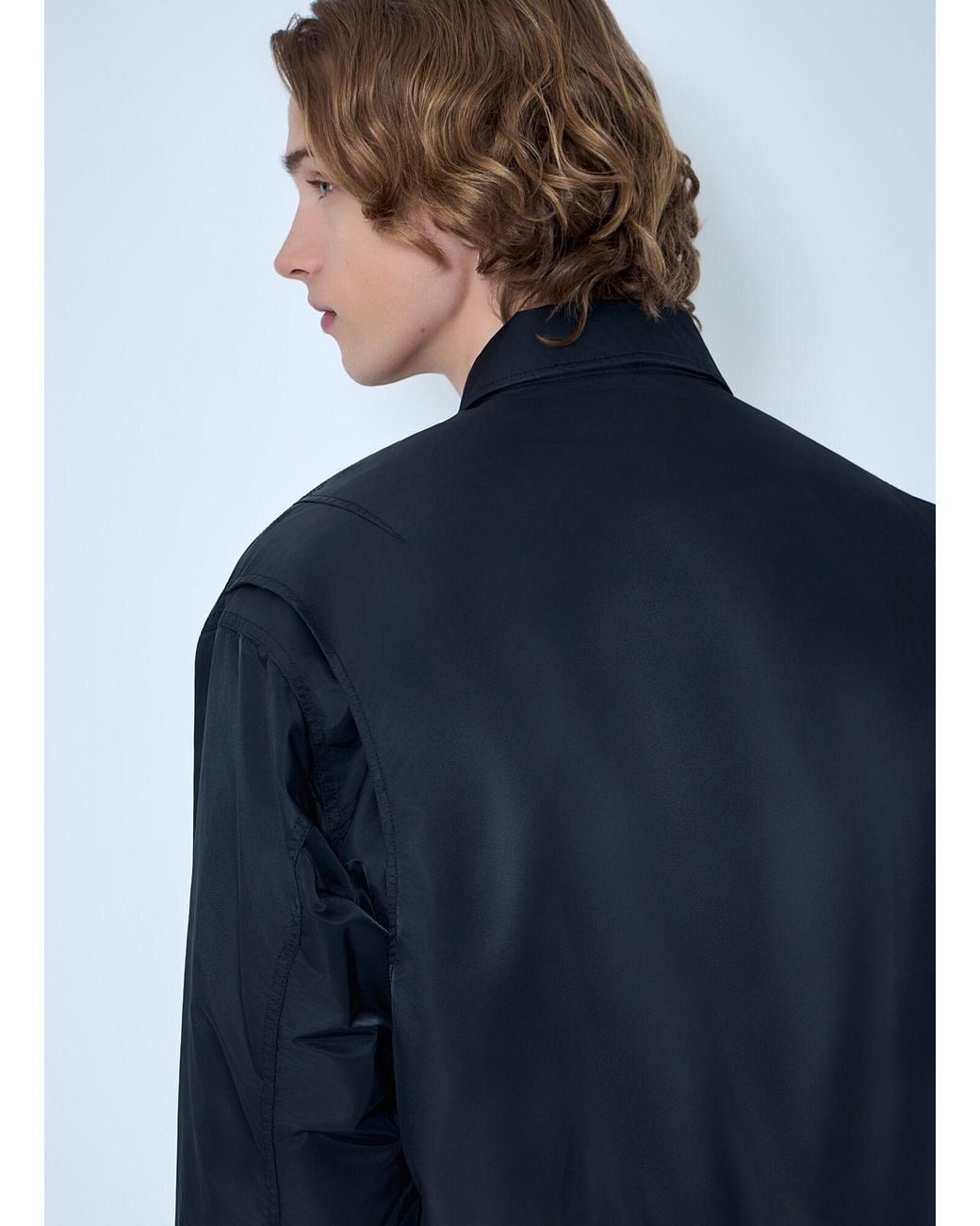Brain Dead Blue Collared Zip-Front Jacket for men