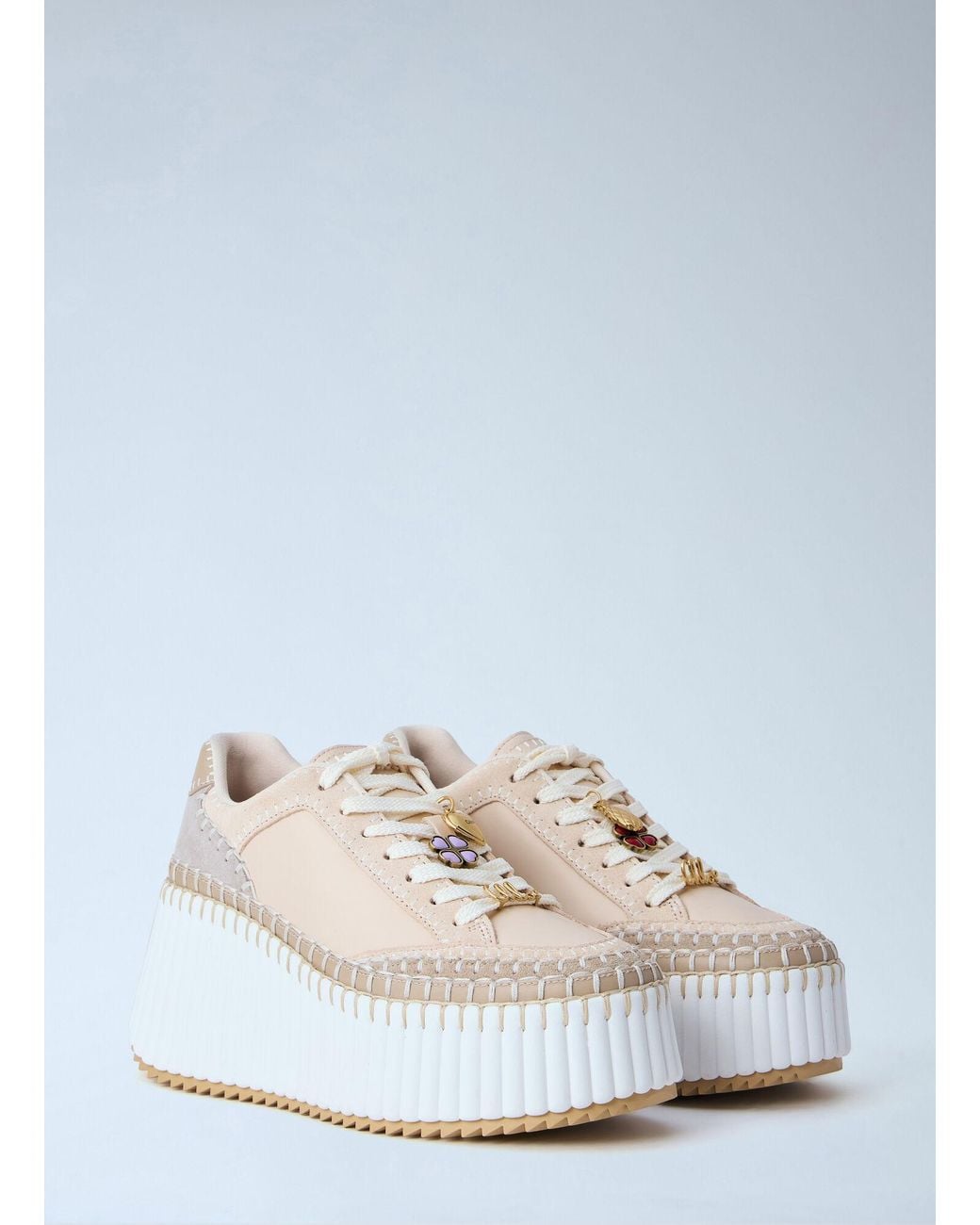 Chloé White Chloé Nama Wedge Sneakers