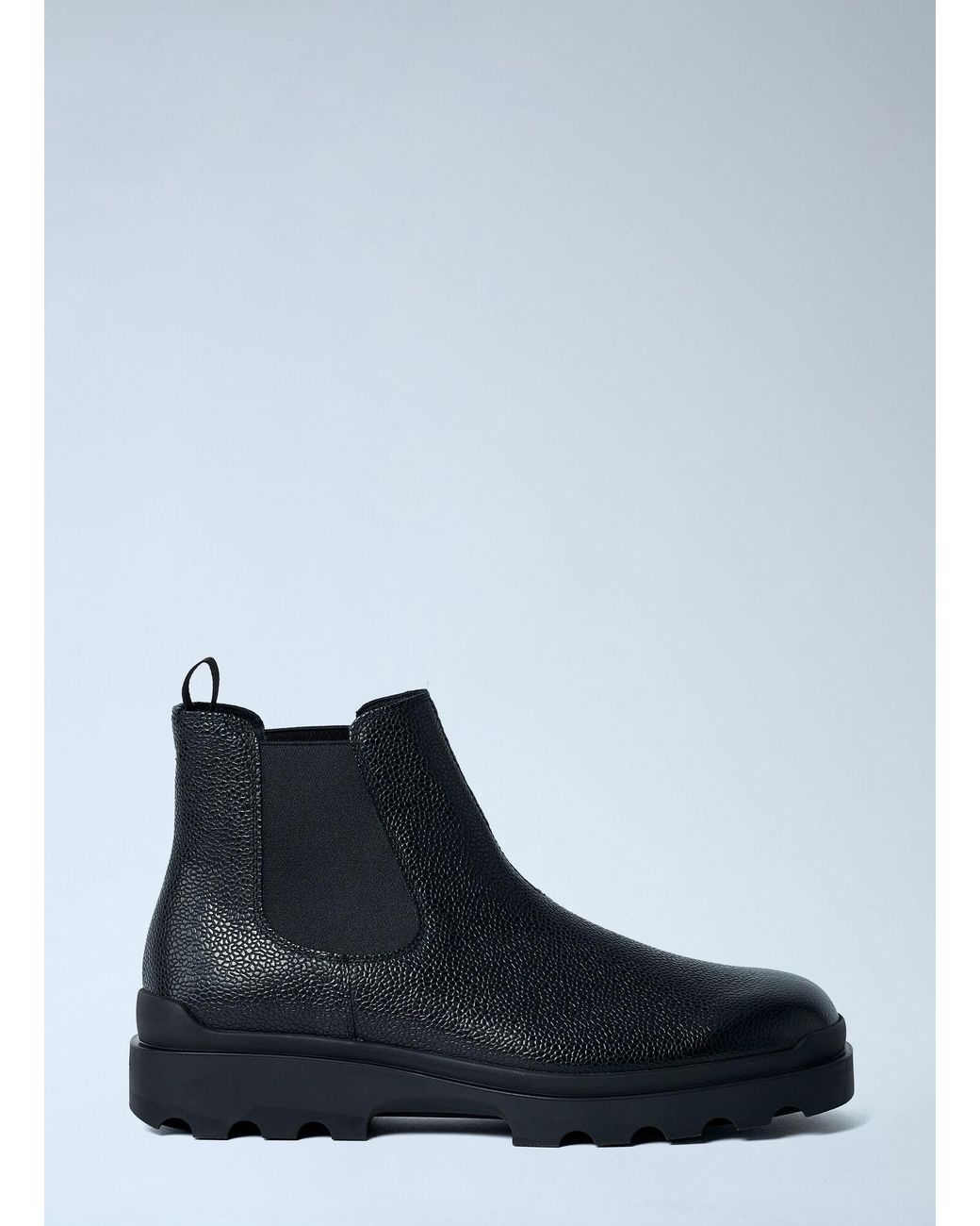 Prada Blue Stamped Leather Boots for men