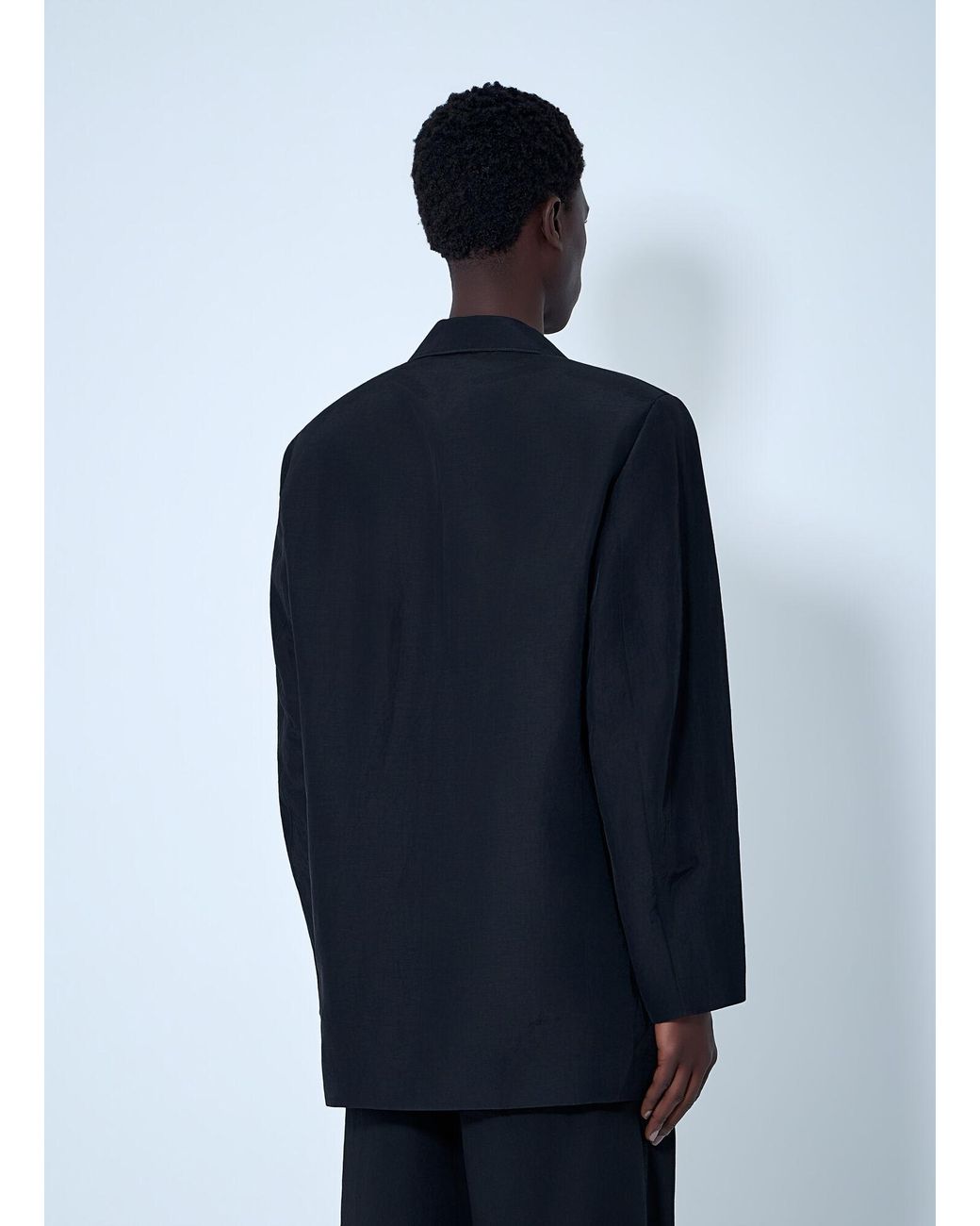 Lemaire Blue Double-Breasted Tailored Blazer for men